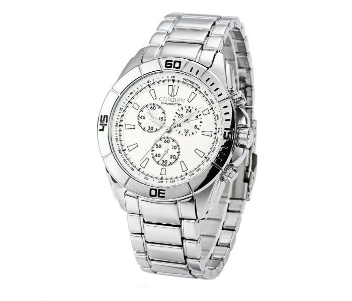 Curren 8044 Stainless Steel Analog Watch For Men Silver And White - Zoom Image 4