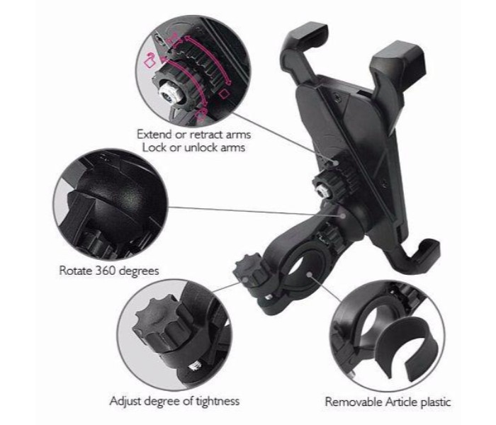 Universal Bike and Cycle Mobile Holder for Smartphones MH691 Black - Zoom Image 3