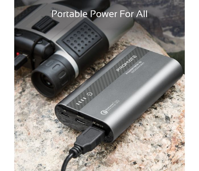 Promate Powertank-10 Portable 10000mAh with Qualcomm QC 3.0 and Over Charging Protection - Grey - Zoom Image 5