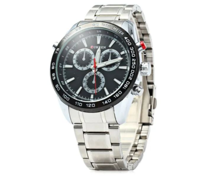 Curren 8189 Stainless Steel Analog Watch For Men Silver And Black - Zoom Image 1