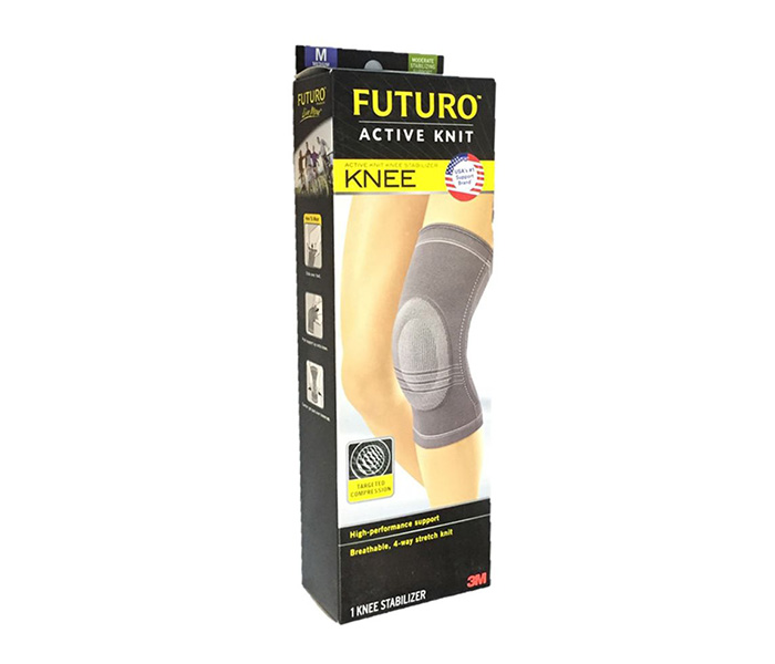 Futuro N13759397A Active Knit Knee Stabilizer - Medium, Grey - Zoom Image 1