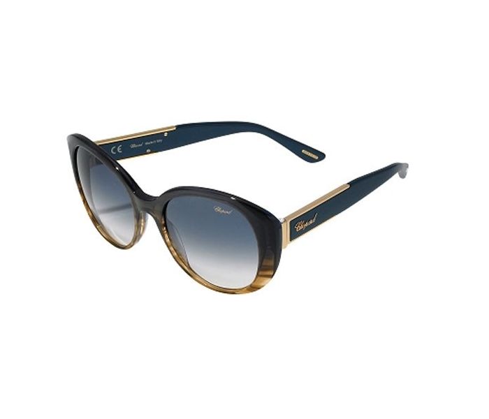 Chopard SCH188S 0M61 Oval Shiny Blue Frame & Blue Gradient Pink Mirrored Sunglasses for Women - Zoom Image