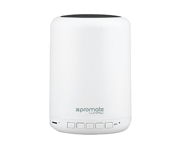 Promate LumiPlay Portable Wireless Speaker with Touch Sensitive LED Lamp, Black - Zoom Image 2