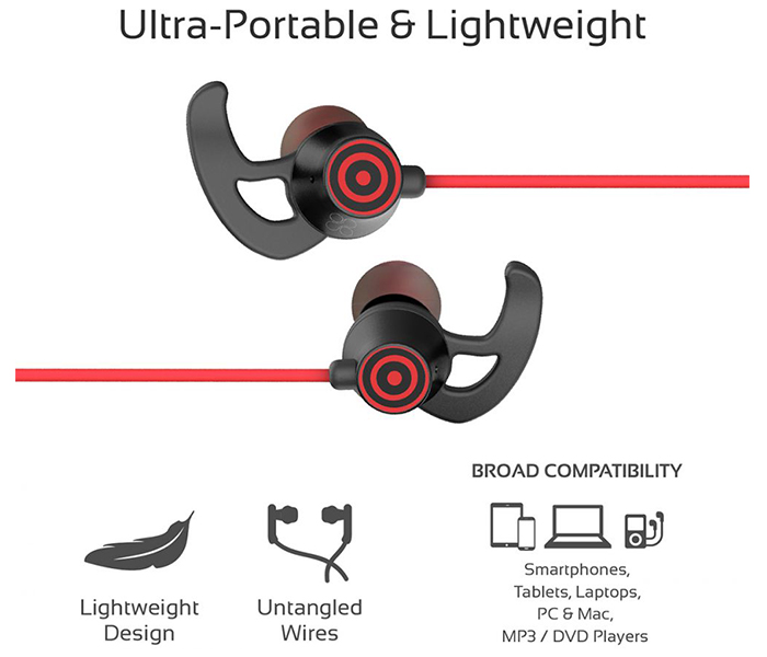 Promate SWIFT In-Ear Stereo Earphones with Microphone - Red - Zoom Image 3