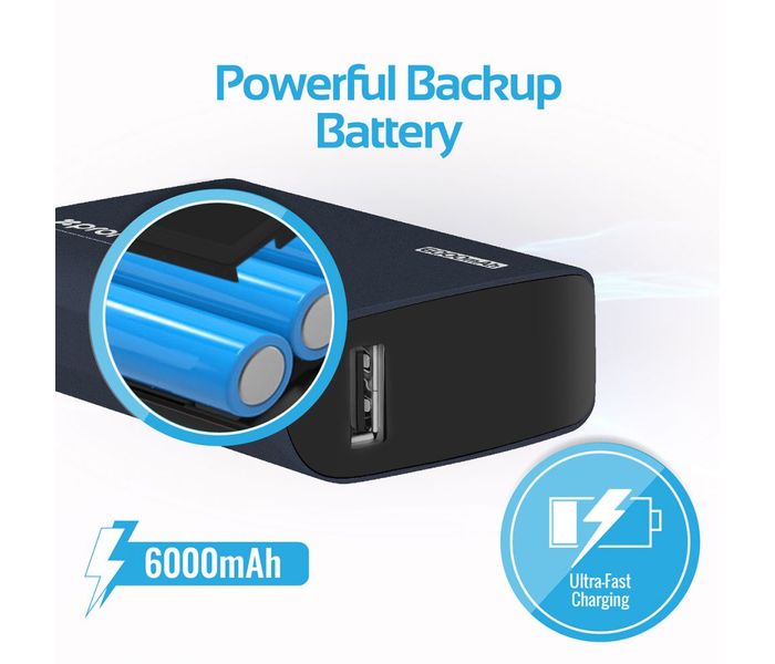 Promate Tag-6 6000 mAh Portable Charger Power Bank with 2.1A Output, Blue - Zoom Image 1