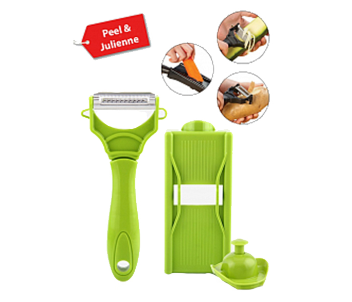 MP2410 Kitchen Essentials Peel & Julienne 2 in 1 Miracle Peeler Set - Green - Zoom Image 2