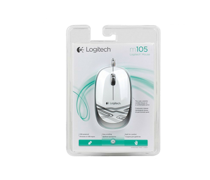 Logitech 910-002944 M105 USB Wired Mouse - White - Zoom Image 4