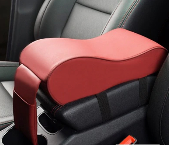 Minc New PU Leather Car Armrest Pad - Red - Zoom Image