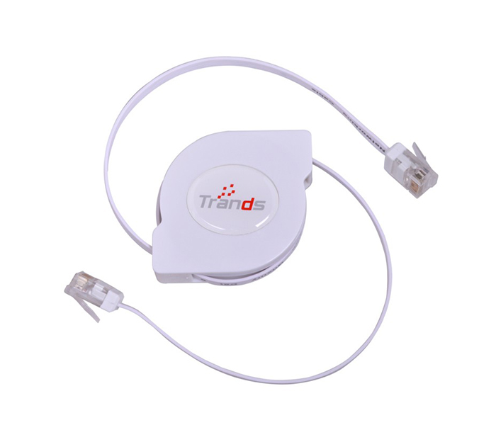 Trands TR-CA134 Cat 6 Retractable Networking Cable - White - Zoom Image