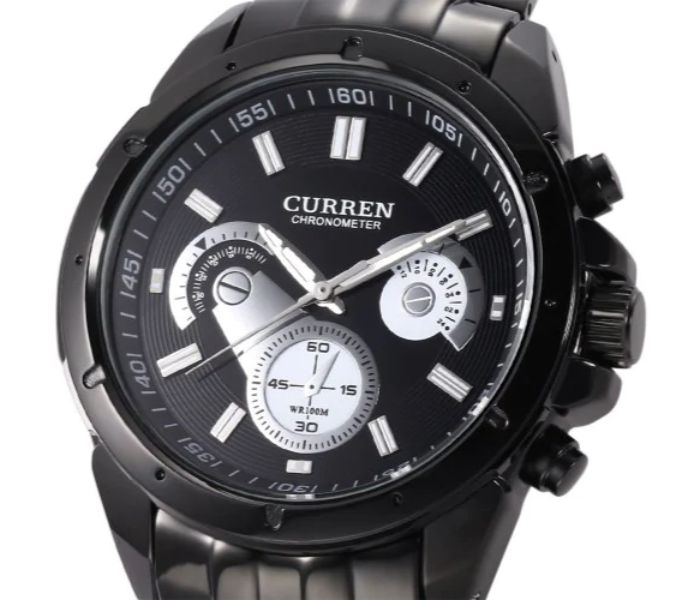 Curren 8009 Stainless Steel Analog Watch For Men Black - Zoom Image 1