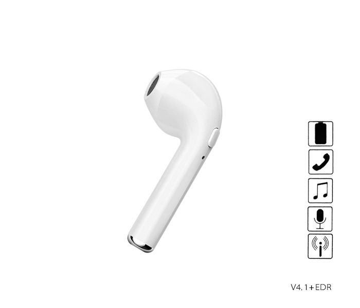 ITouch V4.1+EDR Genuine Quality Single Bluetooth Earphone White - Zoom Image 2