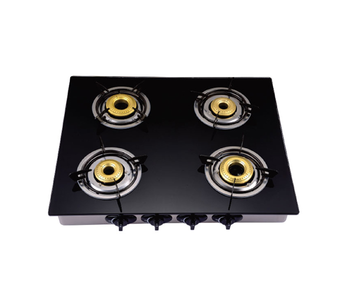 Geepas GK6896 4 Burner Glass Gas Stove with Stainless Steel Frame - Zoom Image