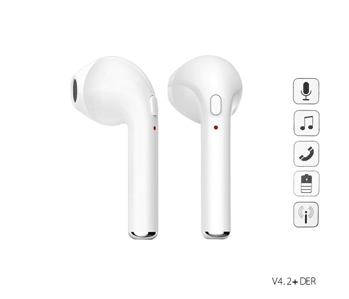 ITouch V4.2+DER Genuine Quality Double Bluetooth Earphone White - Zoom Image 2