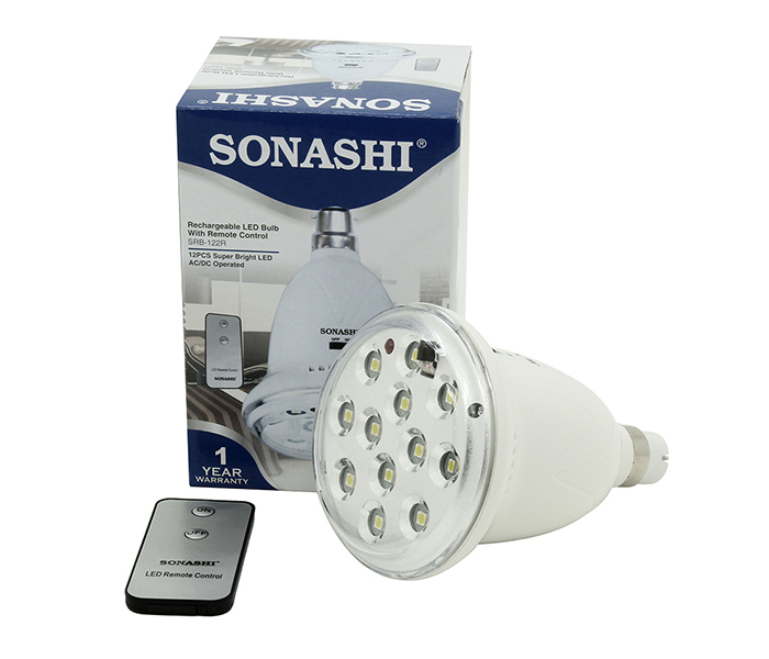 Sonashi SRB-122-R 12 Piece Rechargeable LED Pin Type Bulb with Remote Control - White - Zoom Image 3