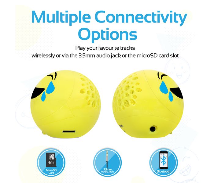 Promate Joyfuljazz Mini Wireless Emoji Speaker with Handsfree - Yellow - Zoom Image 1