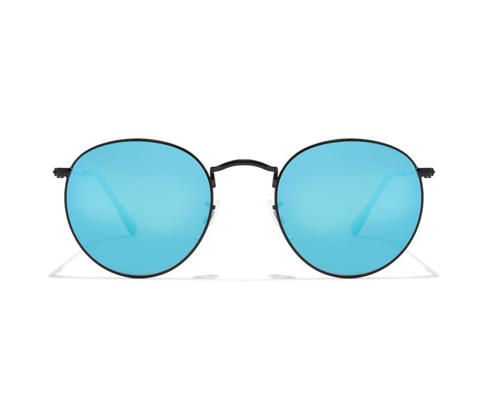 Ray-Ban 0RB3447 002/40 Round Gunmetal Frame & Sky Blue Mirror Mirrored Sunglasses for Unisex - Zoom Image 1