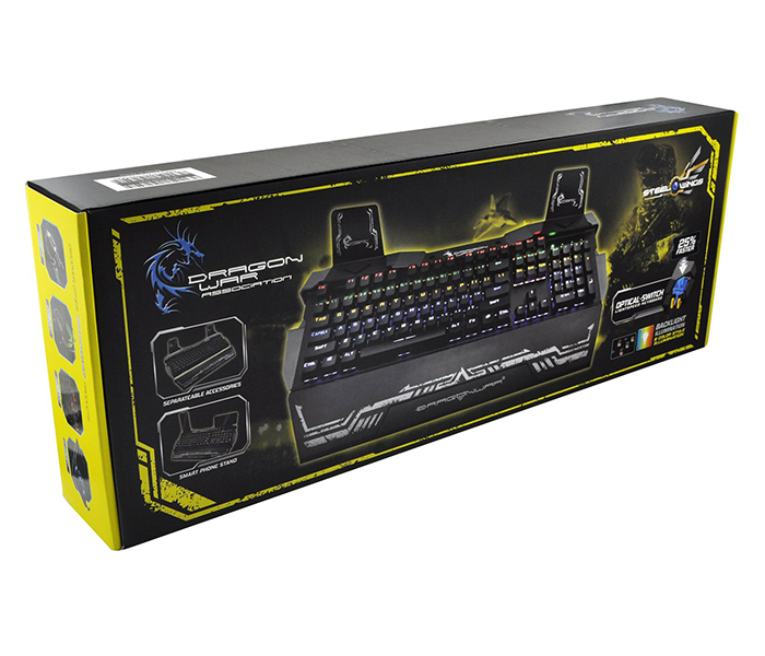 Dragon War GK-010 Steel Wing Optical Switch Gaming Keyboard with LED Effect - Black - Zoom Image 4