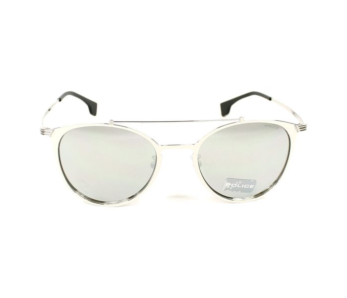 Police SPL156V 579X Oval Silver Frame & Mirrored Mirrored Sunglasses for Unisex - Zoom Image 2