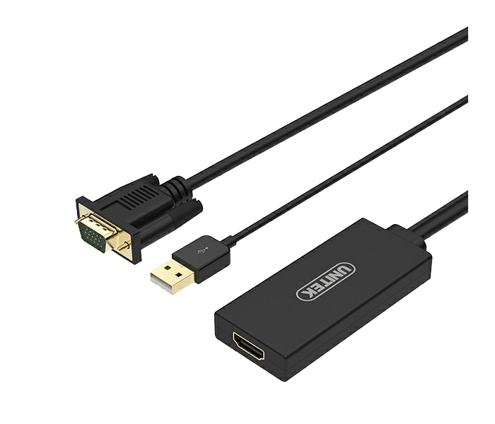 Unitek Y-8711 16CM VGA to HDMI Converter - Black - Zoom Image 3