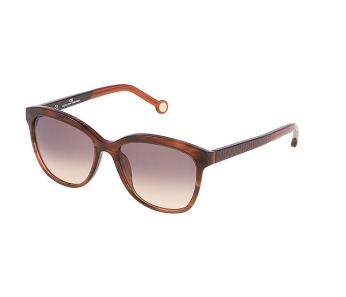 Carolina Herrera SHE647 06DB Oval Red Gradient Frame & Brown Gradient Mirrored Sunglasses for Women - Zoom Image