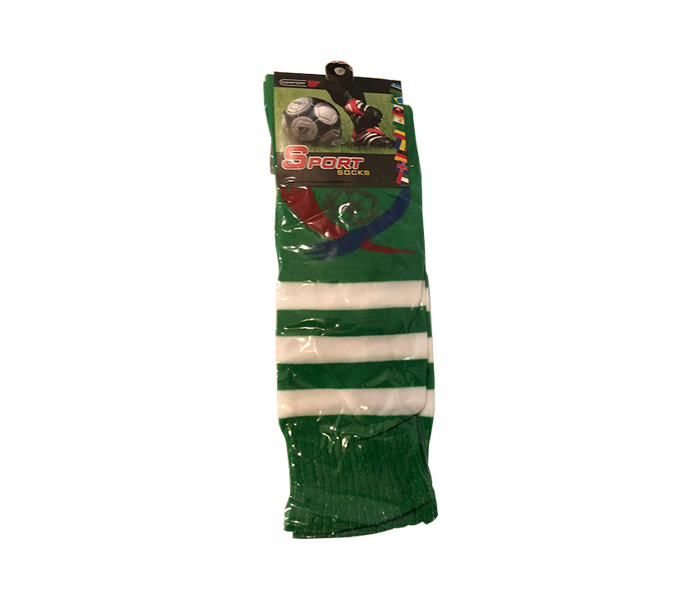 football Sport Socks - White & Green - Zoom Image