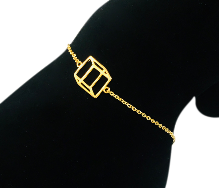 Milano 135238-01 Cube Design Zircon Bracelet 18K Gold Plated - Zoom Image 1