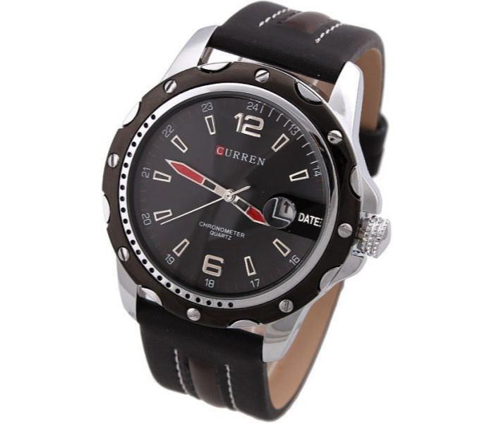 Curren 8104 Leather Band Analog Watch For Men - Zoom Image 1