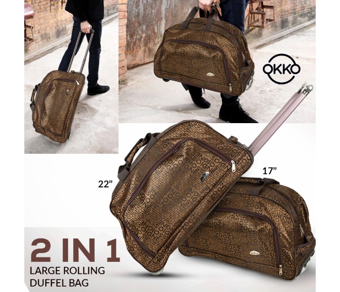 Okko GH-190 2 in 1 Multifunction Rolling Duffel Bag Brown - Zoom Image 5