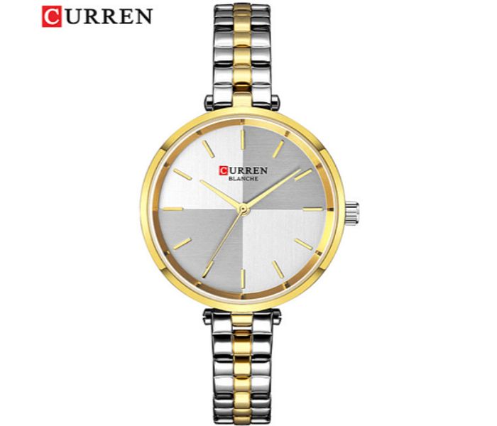 Curren 9043 Shaded Dial Watch For Women Silver and Gold - Zoom Image