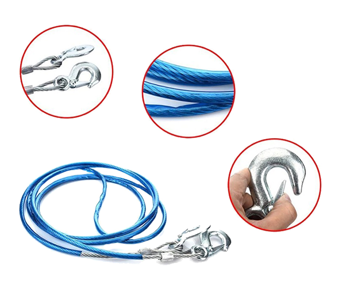 3XR Steel Wire Trailer Car Boat Emergency Towing Rope - Blue - Zoom Image 1