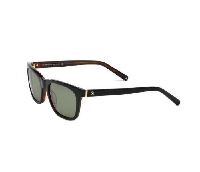 Mont Blanc MB 507S 01N Aviator Black & Havana Frame and Green Mirrored Sunglasses for Men - Zoom Image 1