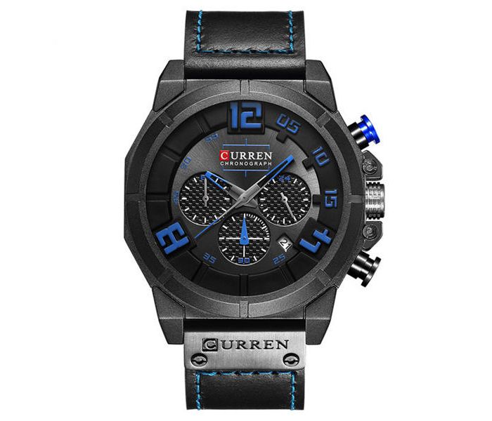 Curren 8287 Chronograph Watch For Men Black And Blue - Zoom Image