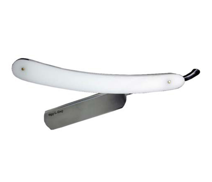 Tips & Toes TT-692 Professional Straight Razor for Classic Shaving with Acrylic Handle, White - Zoom Image 1