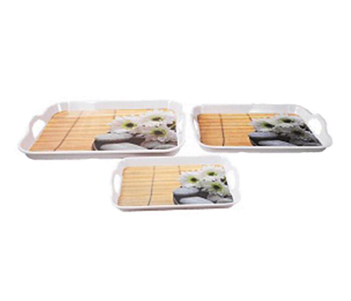 Epsilon EN4244 Kitchen Serving Tray Set - White, 3 Pieces - Zoom Image 2