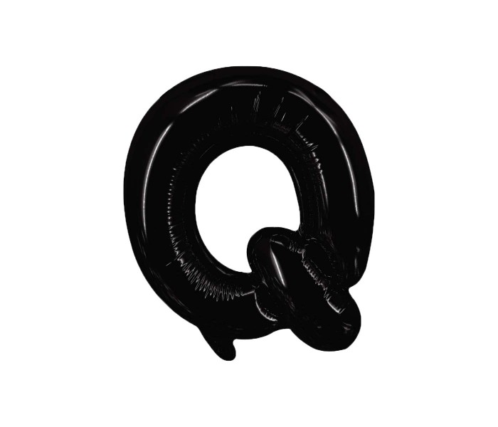 Party Time Q-BK-803379 Letter Q 16 Inch Foil Balloon Black - Zoom Image