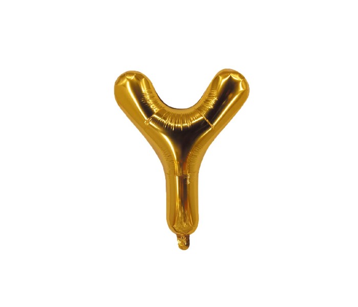 Party Time Y-G-803409 Letter Y 16 Inch Foil Balloon Gold - Zoom Image