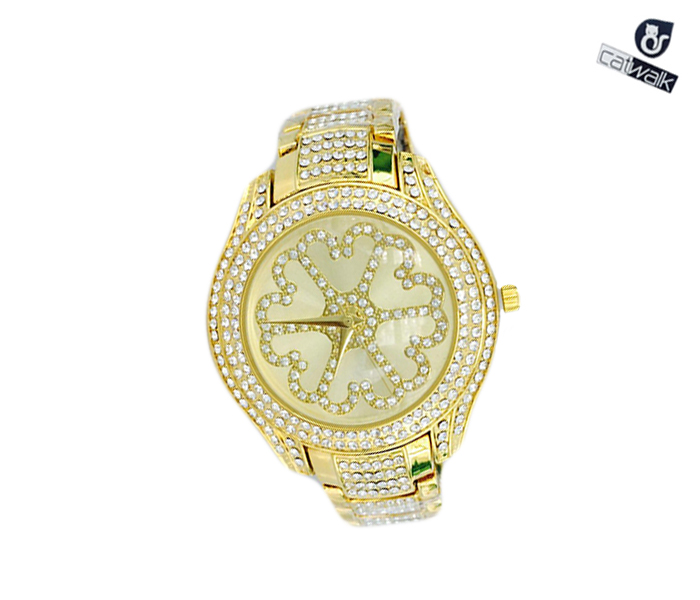 Catwalk CW-415 Genuine Quality Fashionable Cz Watch for Women - Gold - Zoom Image