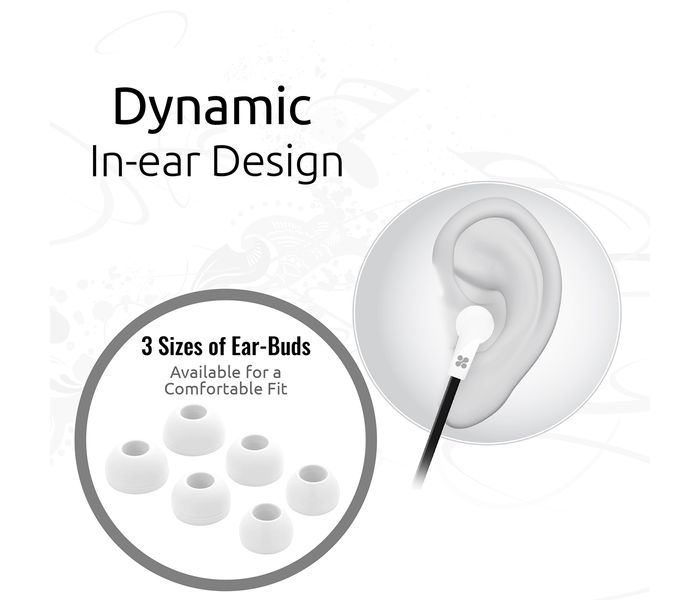 Promate Aurus Ergonomic Comfort Fit Universal Hands Free Stereo Earphone with Built-in Microphone, White - Zoom Image 2