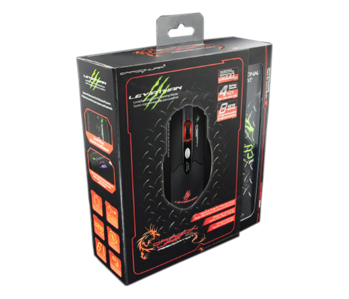 Dragon War ELE-G1 Leviathan 3200 DPI Gaming Mouse with Mouse Pad - Black - Zoom Image 4