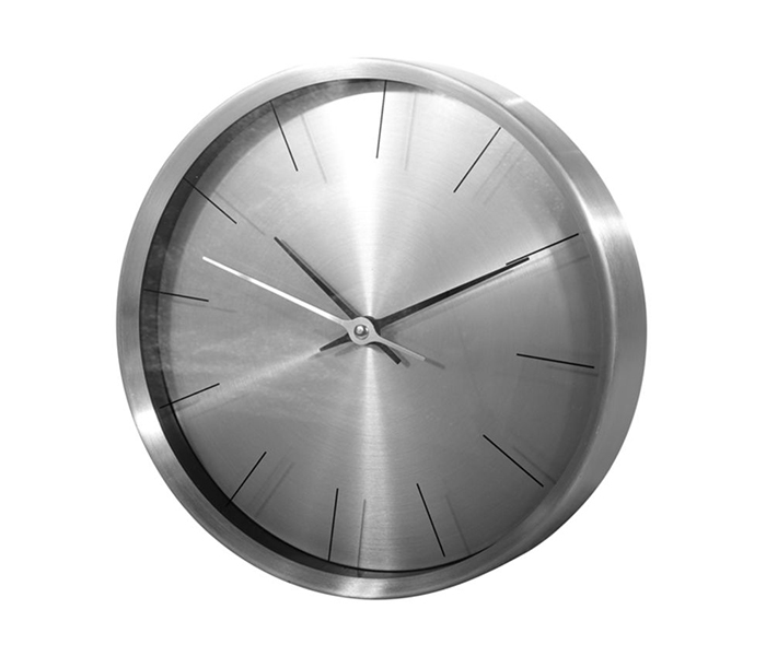 Royalford RF9274 Aluminium Frame Analog Wall Clock - Silver - Zoom Image