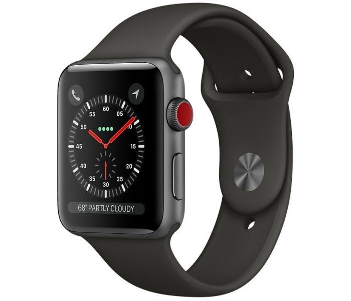 Apple Watch MR2X2 Series 3 - 42mm Aluminum Case with GPS+Cellular Sport Band, Grey - Zoom Image 1