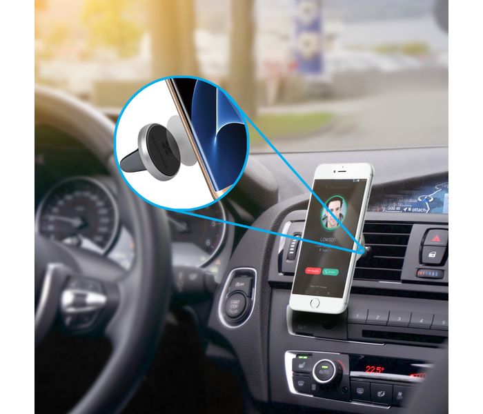 Promate VentGrip-2 Premium Anti-Slip Magnetic Car Mount AC Air Vent Cell Phone Holder Dock - Black - Zoom Image 5