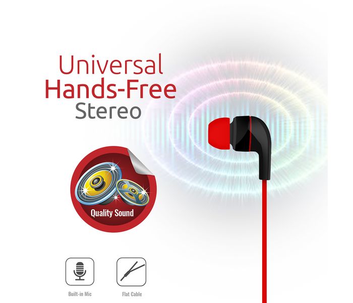 Promate Aurus Ergonomic Comfort Fit Universal Hands Free Stereo Earphone with Built-in Microphone, Black - Zoom Image 1