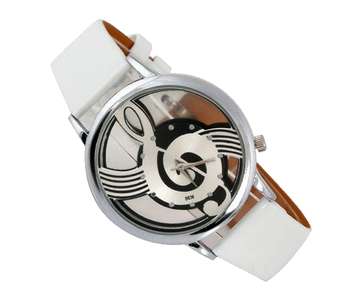 Luxury Retro Double Sided Hollow Music Note Notation Watch - White - Zoom Image 1