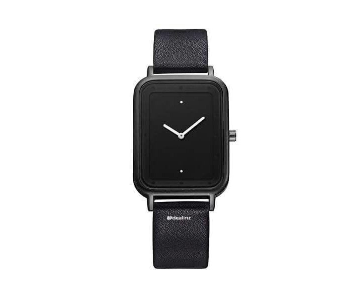 Tomi TM-0831 Maglo Faxes Genuine Quality Leather Band Wrist Watch For Unisex Black - Zoom Image