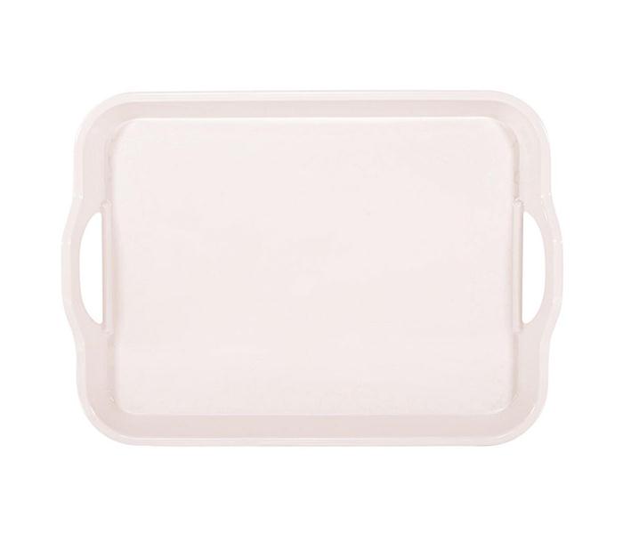 Royalford RF5065 17.5-inch Melamine Ware Handle Tray - White Pearl - Zoom Image 2