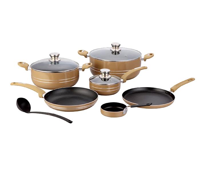 Royalford RF6693 Cookware Sets - Brown, 10 Pieces - Zoom Image