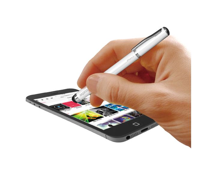 Promate iPen1 Multi-Function Stylus Pen with Ballpoint for all Touch Screen Devices - White - Zoom Image 5