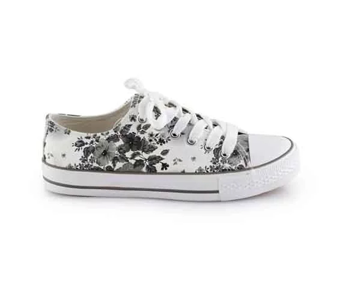 Okko Flower Pattern Sneaker For Girls Eu-38 - Grey - Zoom Image 2