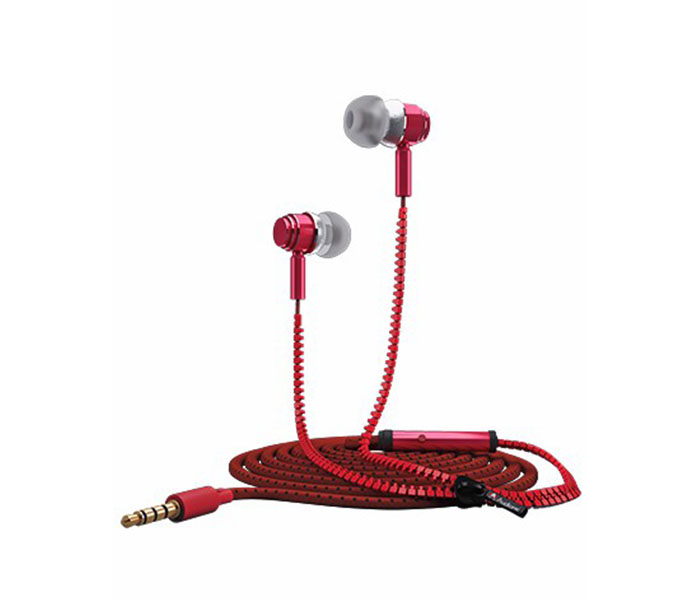 Audionic ZE-10 Zipper Earbuds Earphone - Red - Zoom Image